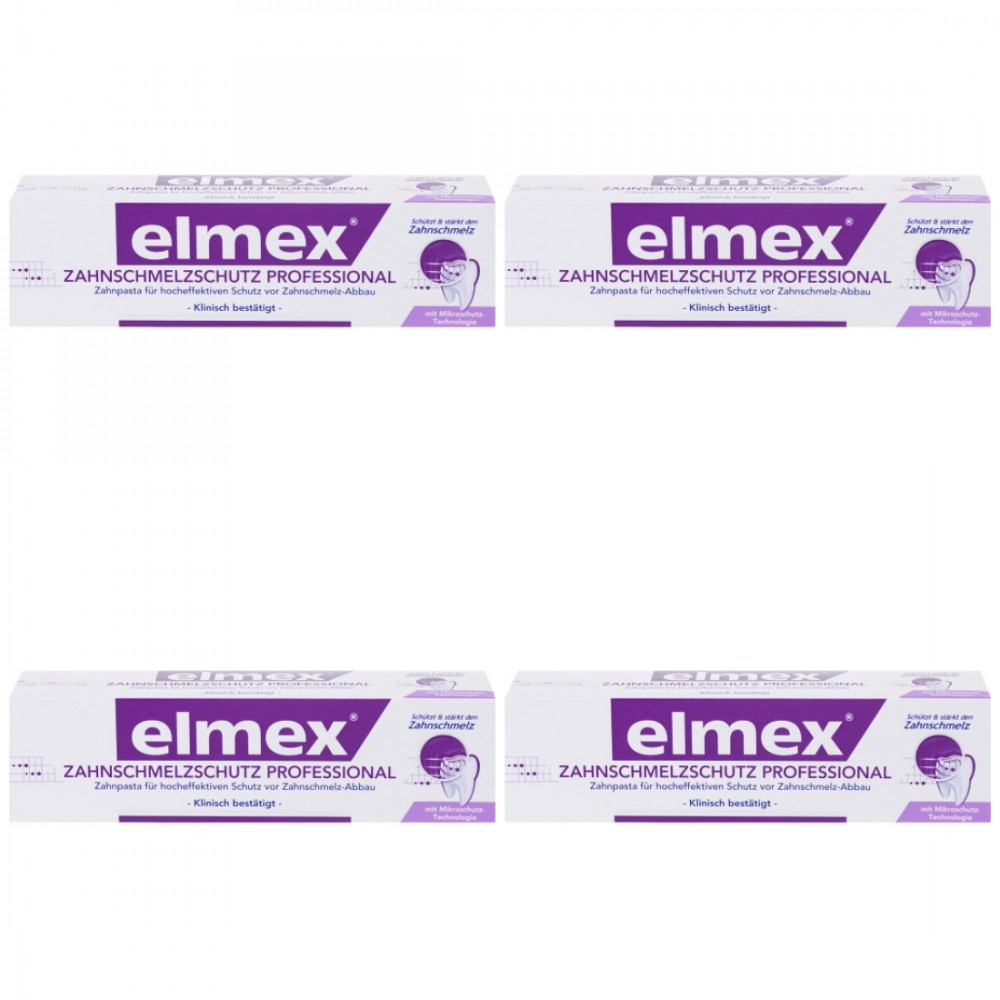 4 X Elmex Zahnschmelzschutz Professional 75ml Tube