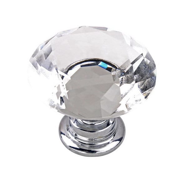 30mm Diamond Shape Crystal Glass Knob Drawer Handle (Box of 10) (Kitchen Faucets)