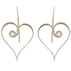 Journee Goldfill and Alloy CZ Heart Earrings