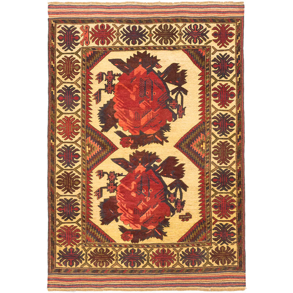 Ecarpetgallery Tajik Tribal Yellow Wool Rug