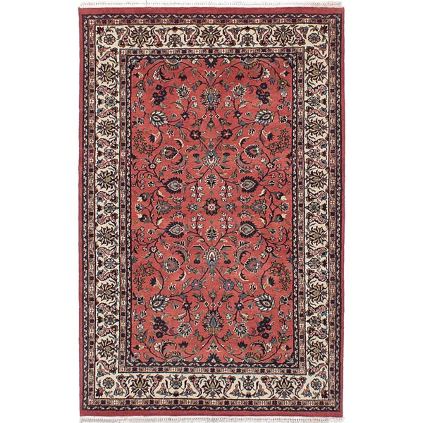 Ecarpetgallery Hand-Knotted Royal Kashan Pink Wool Rug (4'0 X 6'4)