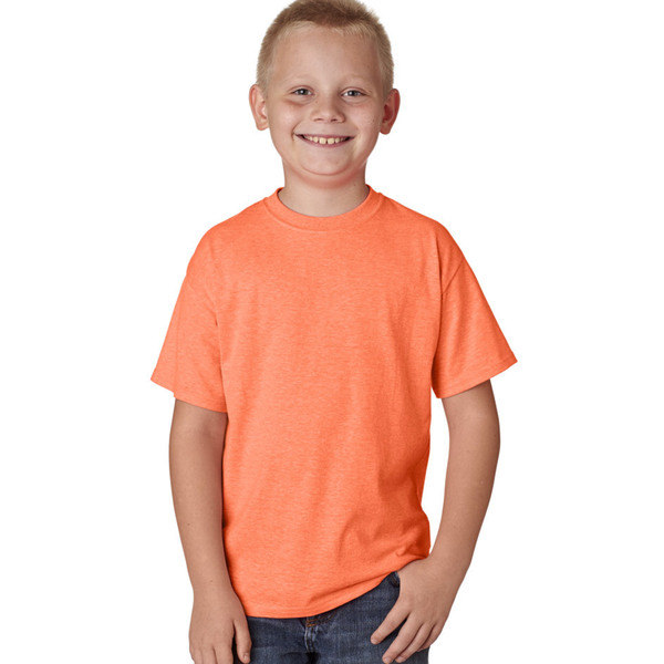 Hanes X-Temp Boys' Neon Orange Cotton and Polyester Heather Performance T-shirt