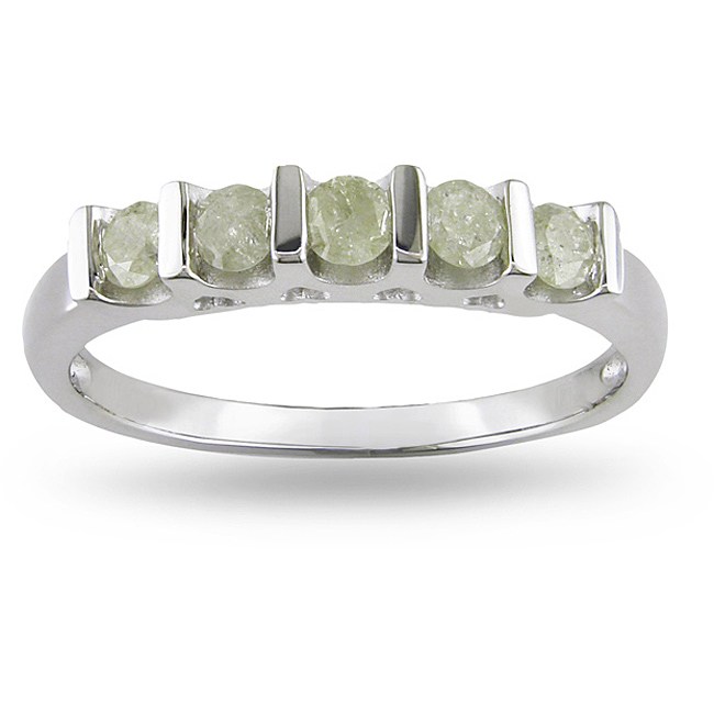 Miadora Sterling Silver 1/2ct TDW Diamond Anniversary Ring