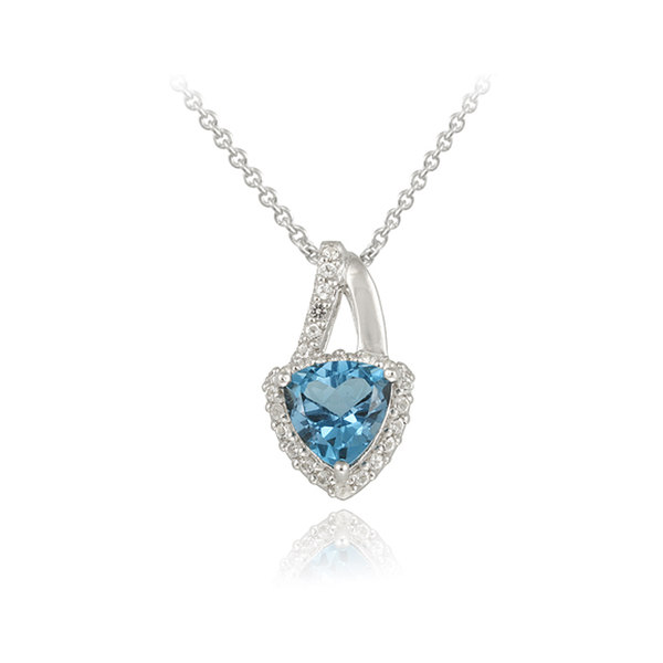 Glitzy Rocks Silver 2 5/8ct TGW London Blue and White Topaz Necklace