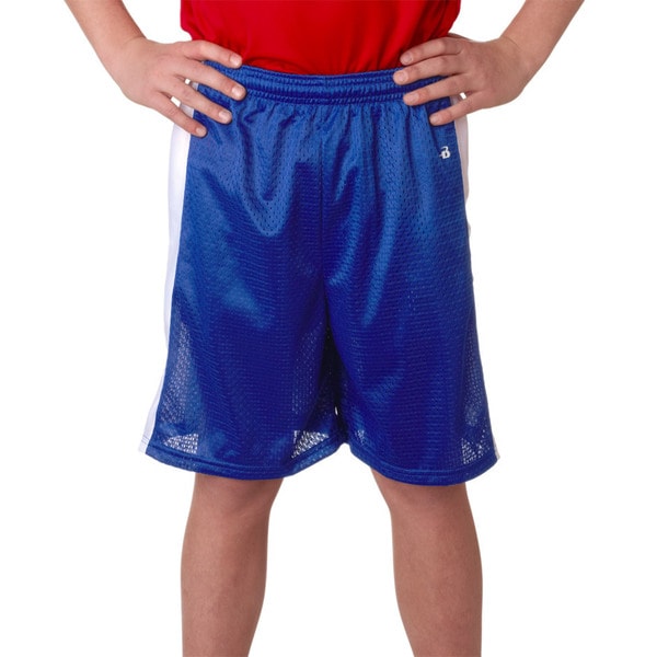 Badger Youth Challenger Pro Mesh Blue/White Basketball Shorts