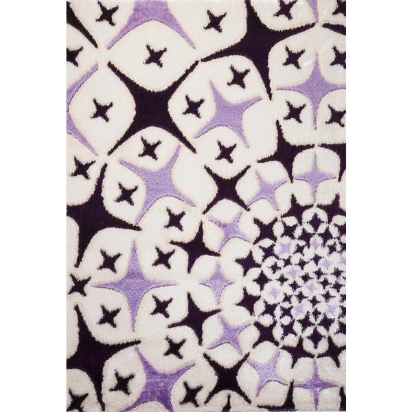 Black and Purple Starburst Contempo Turkish Area Rug