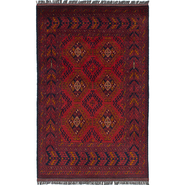 ECarpetGallery Hand-Knotted Finest Khal Mohammadi Red Wool Rug (3'2 X 5'0)