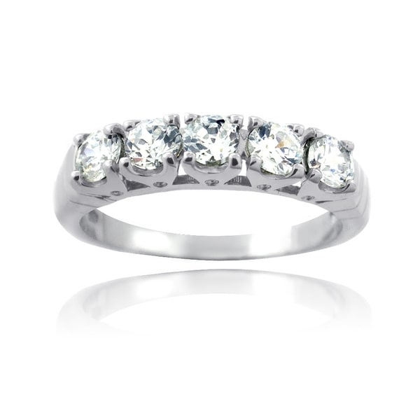 Icz Stonez Sterling Silver 1 4/5ct TGW Cubic Zirconia Half Eternity Ring (7)