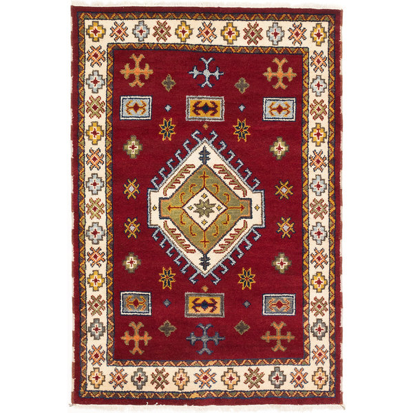 Ecarpetgallery Royal Kazak Beige/ Red Wool Rug (4'1 X 6'0)