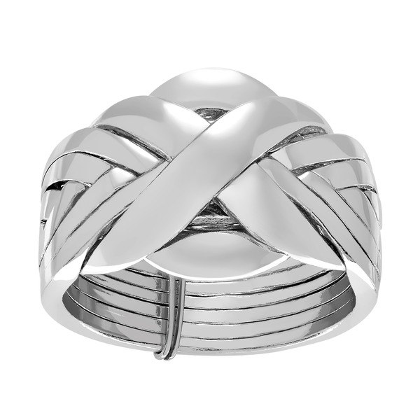 Sterling Silver Eight-piece Puzzle Ring
