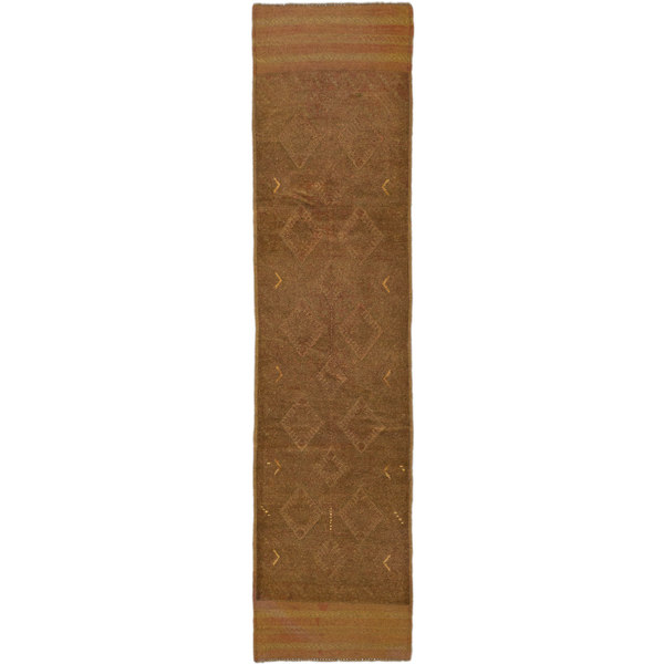 Ecarpetgallery Hand-knotted Tajik Caucasian Brown Wool Casual Runner Rug (2' X 8'2)