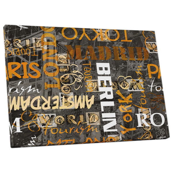 Pop Art 'Abstract City Names II' Gallery Wrapped Canvas Wall Art