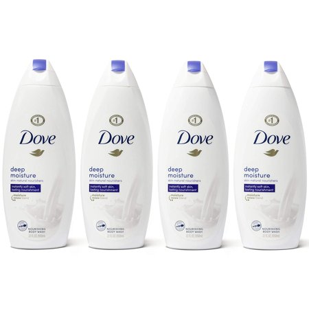 Dove Body Wash with Skin Natural Nourishers for Instantly Soft Skin and Lasting Nourishment Deep Moisture Sulfate Free 22 Oz, 4 Count