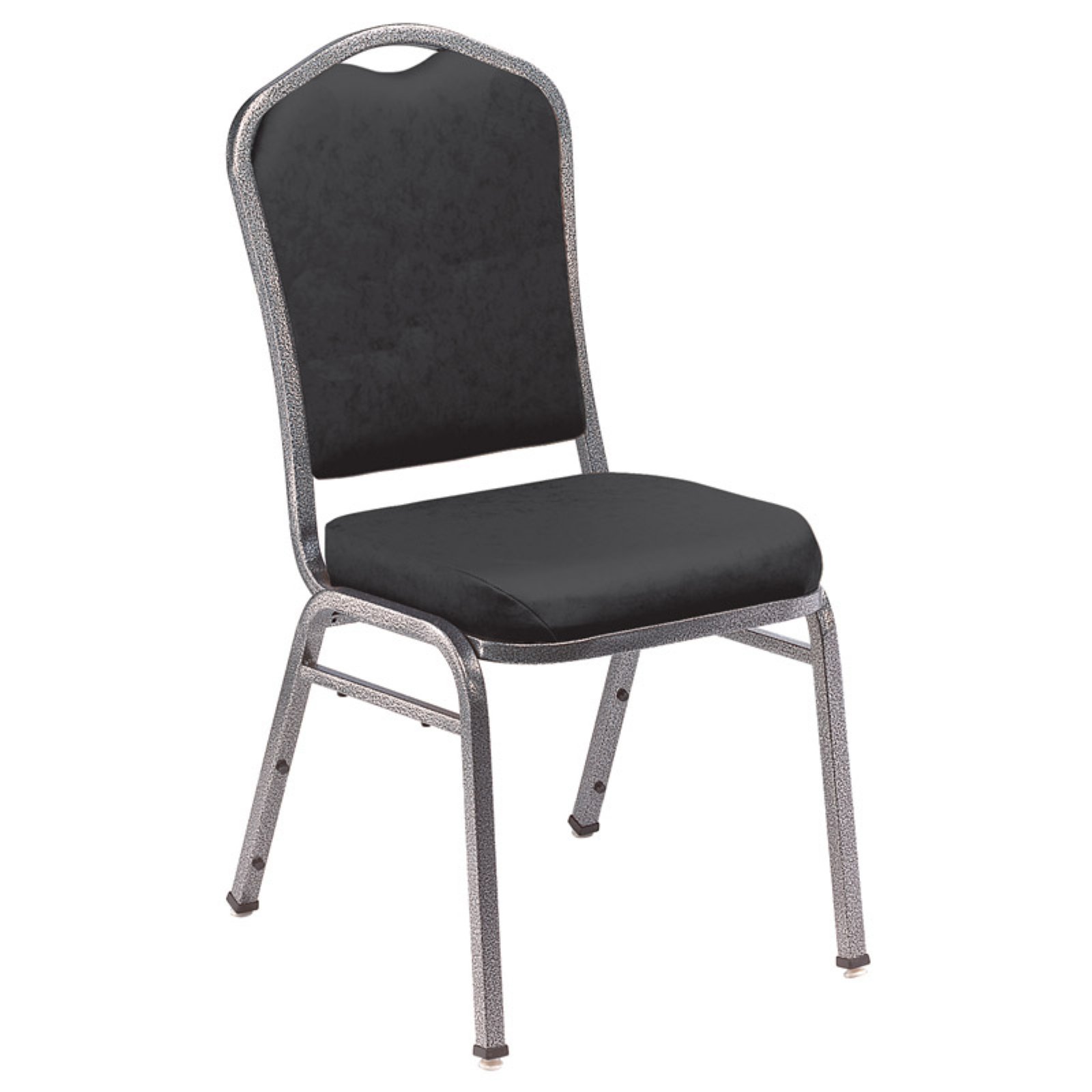 National Public Seating 9300 N Series Stacking Chair - Black/Silver Frame