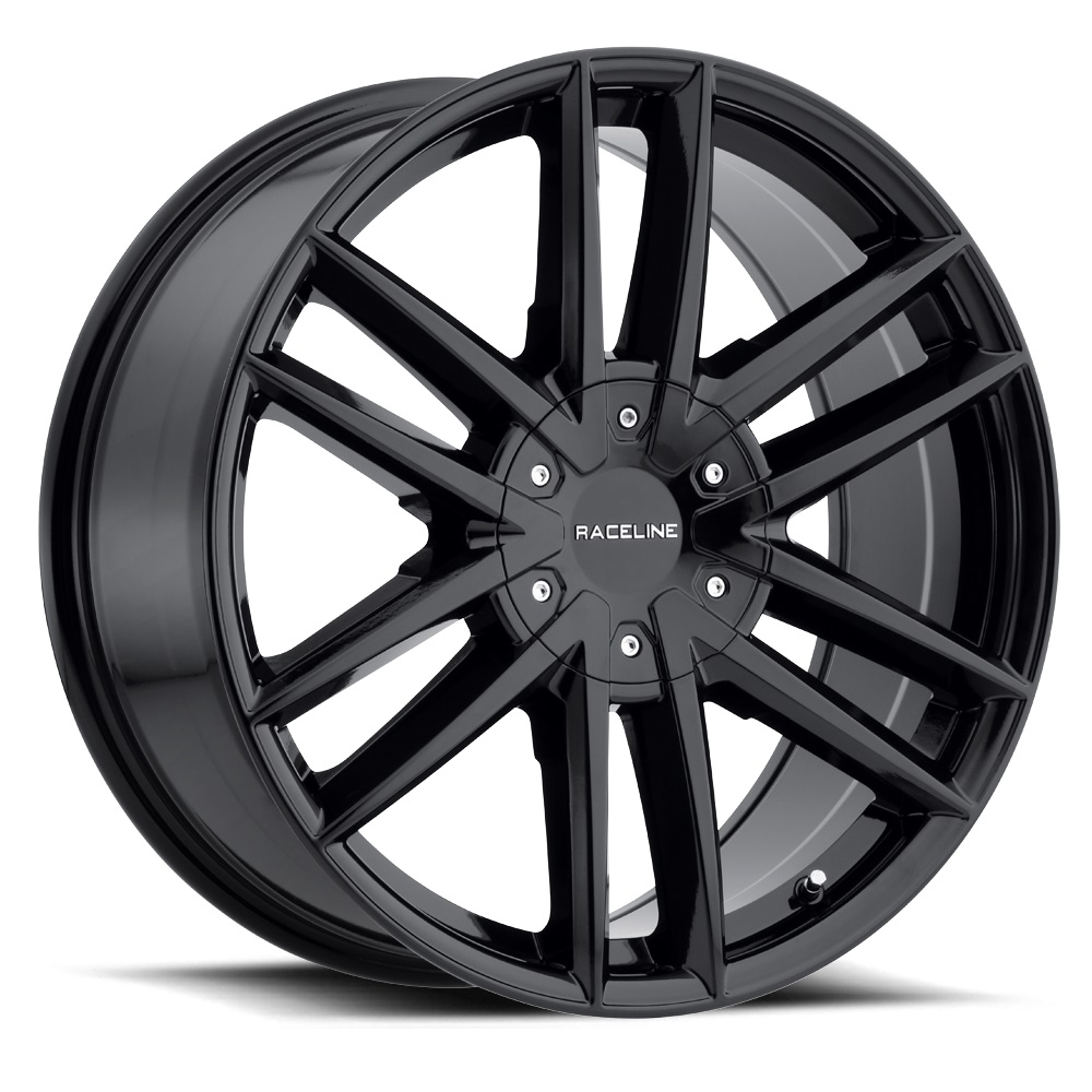Raceline 158B-IMPULSE 20  Cast Aluminum Wheel  IMPULSE BLACK 20X8.5 6X139.7/6X135 +35mm Fits Select: 2015-2018 CHEVROLET SILVERADO K1500 LT  2014 CHEV