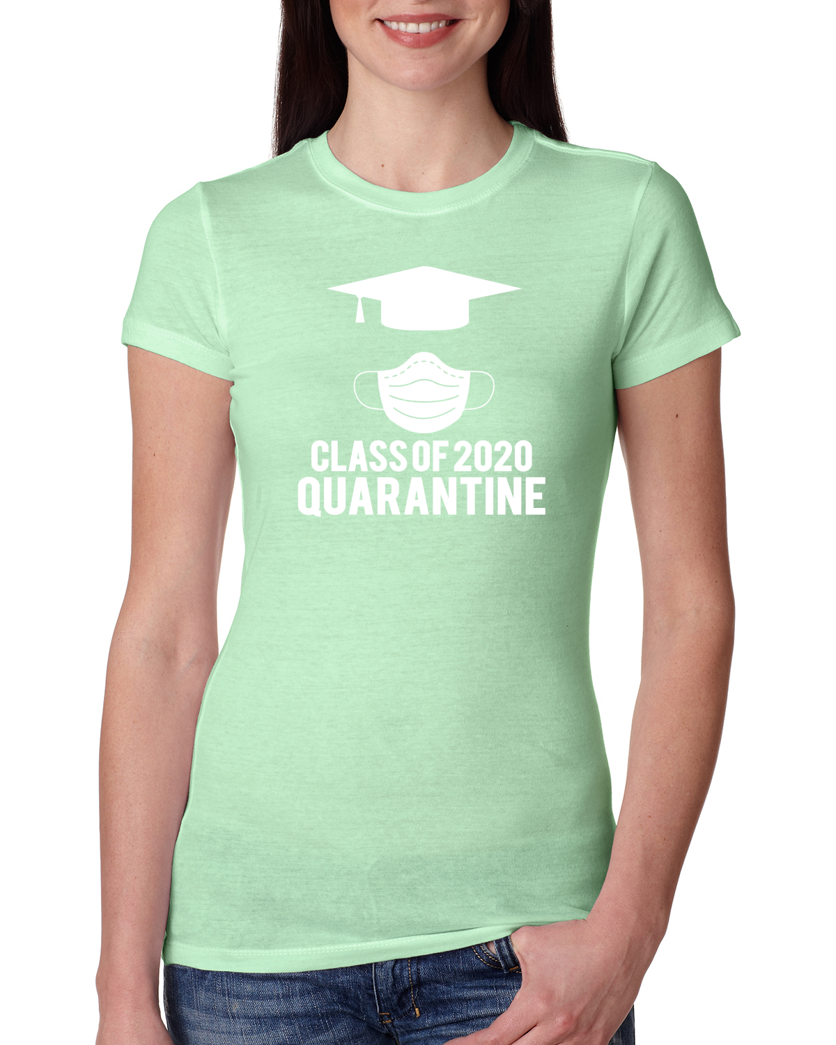 Class of 2020 Graduation Seniors Student Professor Gift  Womens Pop Culture Junior Fit Tee, Mint, Large