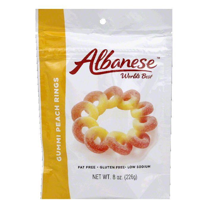 Albanese Gummi Peach Rings, 8 Oz (Pack of 6)