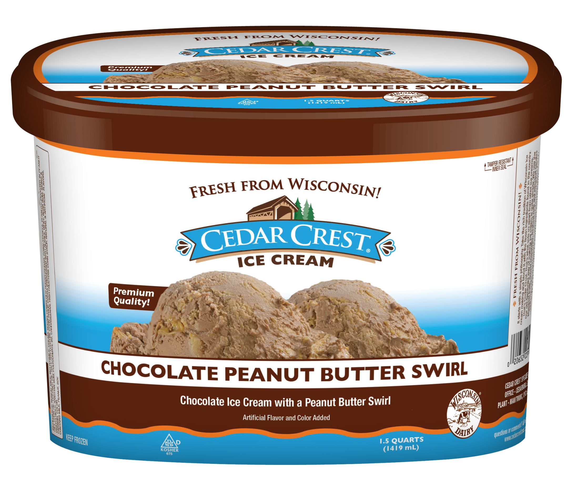 Cedar Crest Ice Cream Choc Peanut Butter Swirl
