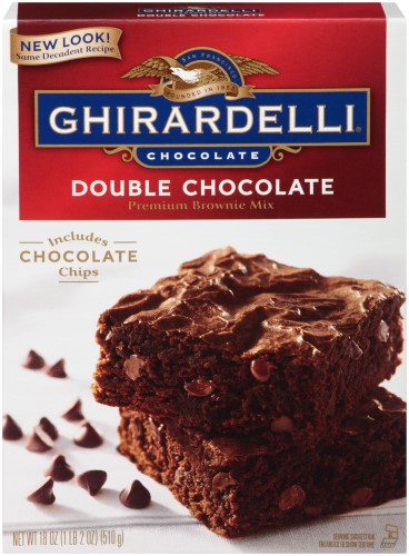 Ghirardelli Double Chocolate Premium Brownie Mix with Chocolate Chips 18 Oz (Pack of 16)