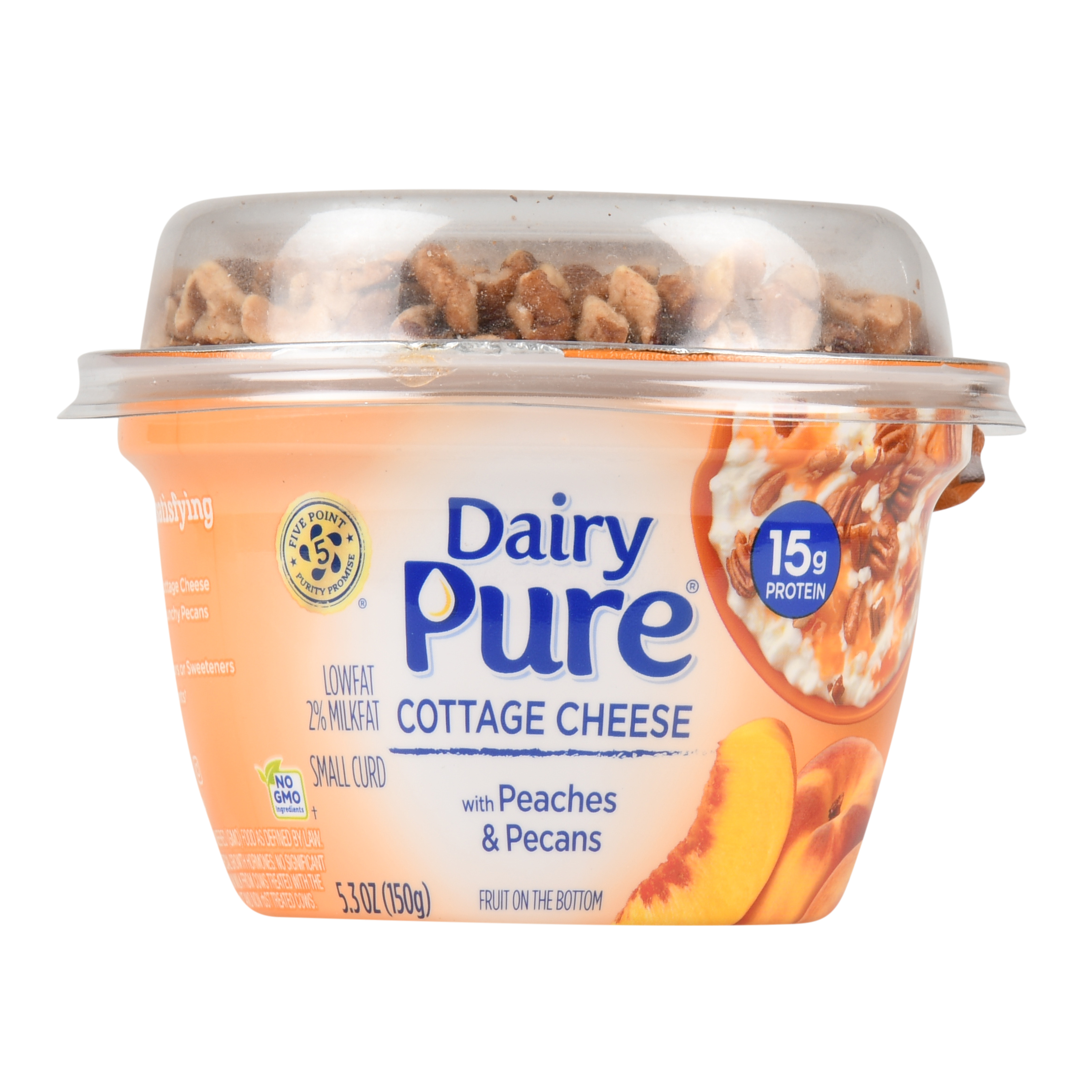 DairyPure Low Fat Cottage Cheese with Peaches and Pecans - 5.3 Oz Cup