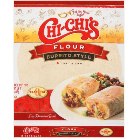 Chi-Chi's Flour Burrito Style Tortillas 8 Ct Bag (Pack of 12)