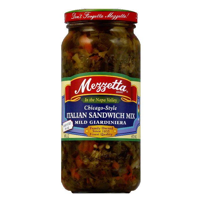 Mezzetta Mild Chicago Style Giardiniera Sandwich Mix  16 OZ (Pack of 6)