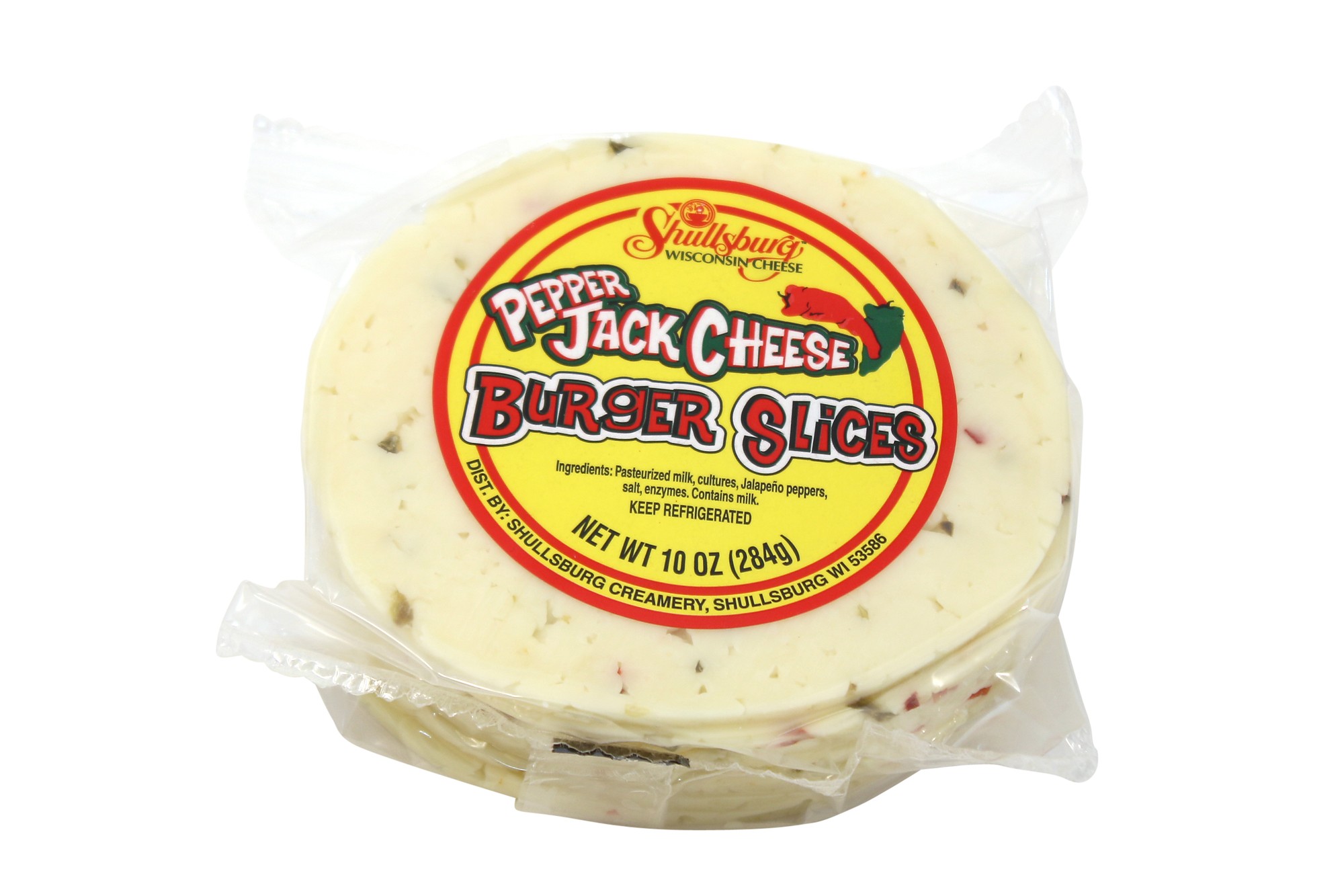Shullsburg Creamery Burger Slices Pepper Jack Cheese, 10 Oz.