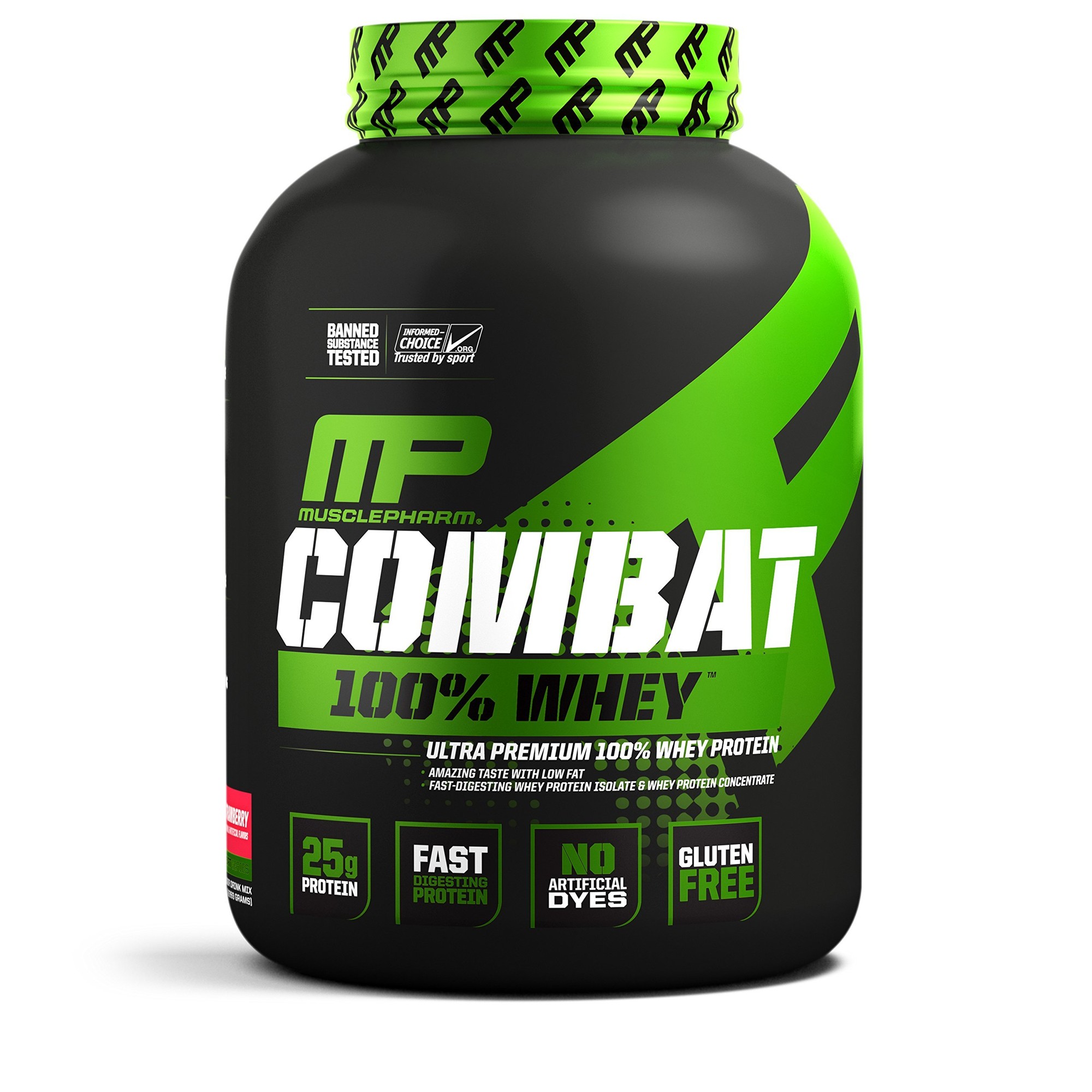 MusclePharm Combat 100% Whey, Muscle-Building Whey Protein Powder, 25 G of Ultra-Premium, Gluten-Free, Low-Fat Blend of Fast-Digesting Whey Protein, S