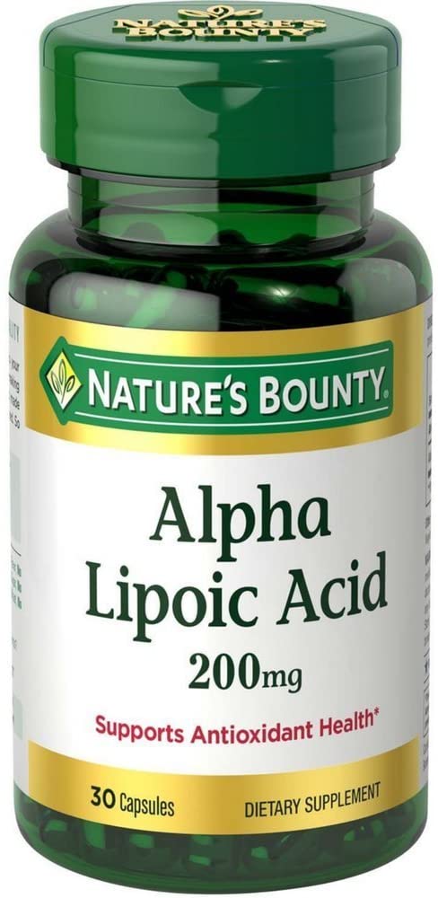 Nature's Bounty Super Alpha Lipoic Acid Dietary Supplement Capsules, Supports Antioxidant Health, 200 Mg, 30 Count