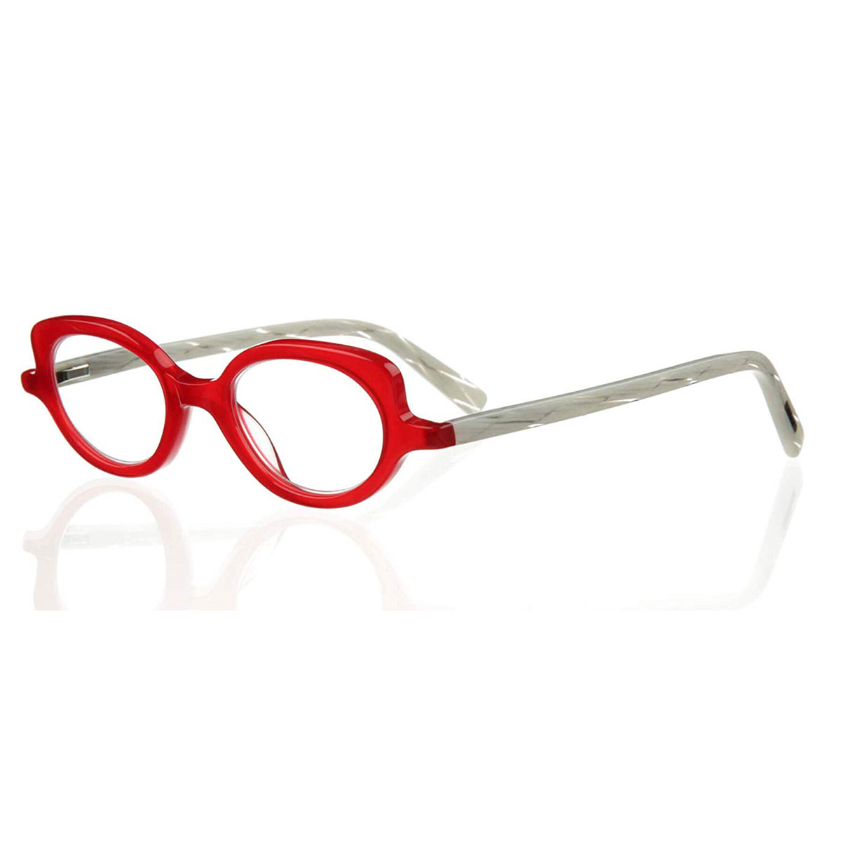 Eyebobs 2289-01 Women's Peep Show Red and White Frame Reading Glasses, +2.25