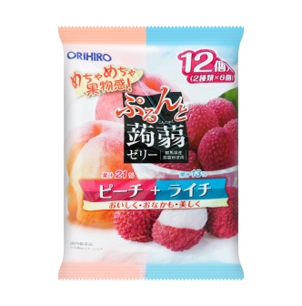 ORIHIRO Konjac Jelly Peach and Litchi Flavor 20g*12