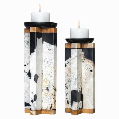 Uttermost Illini Natural Coral Stone Candle Holder Set of 2