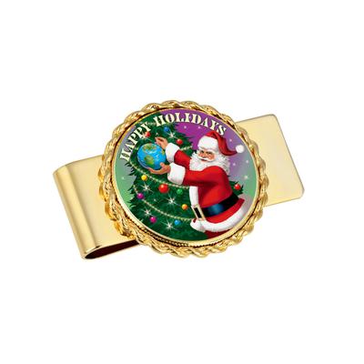 Men's American Coin Treasures Santa Colorized Jfk Half Dollar Coin Money Clip