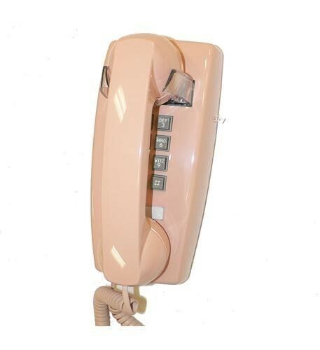 Cortelco ITT-2554 Push Button Corded Retro Wall Phone Beige Basic Telephone NEW