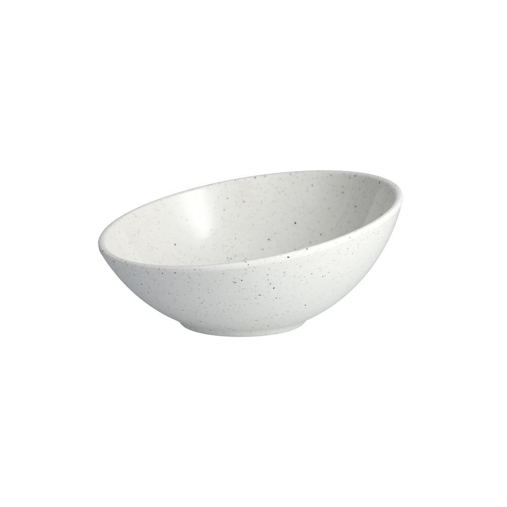 12 Fl. Oz. Camp Black Melamine Tilt Bowl (Set of 6), Charcoal Speckled