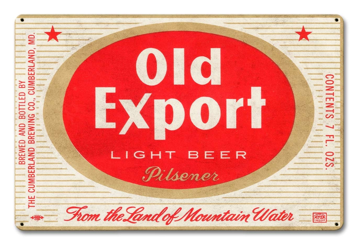 Pasttime Signs AMI062 18 X 12 in. American Ikons Old Export Light Beer Satinvintage Sign
