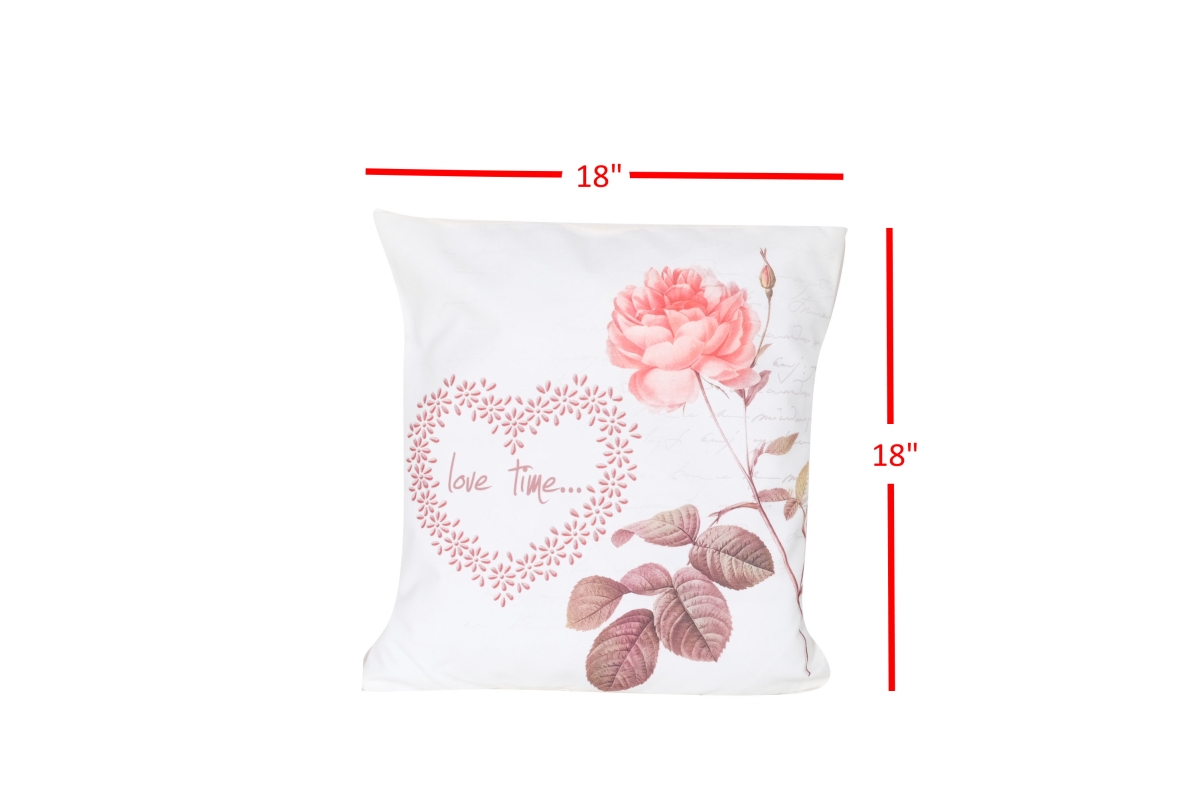 HD-4890-PC Floral, Love Time Pillow Cover for Home Decor - Set of 2