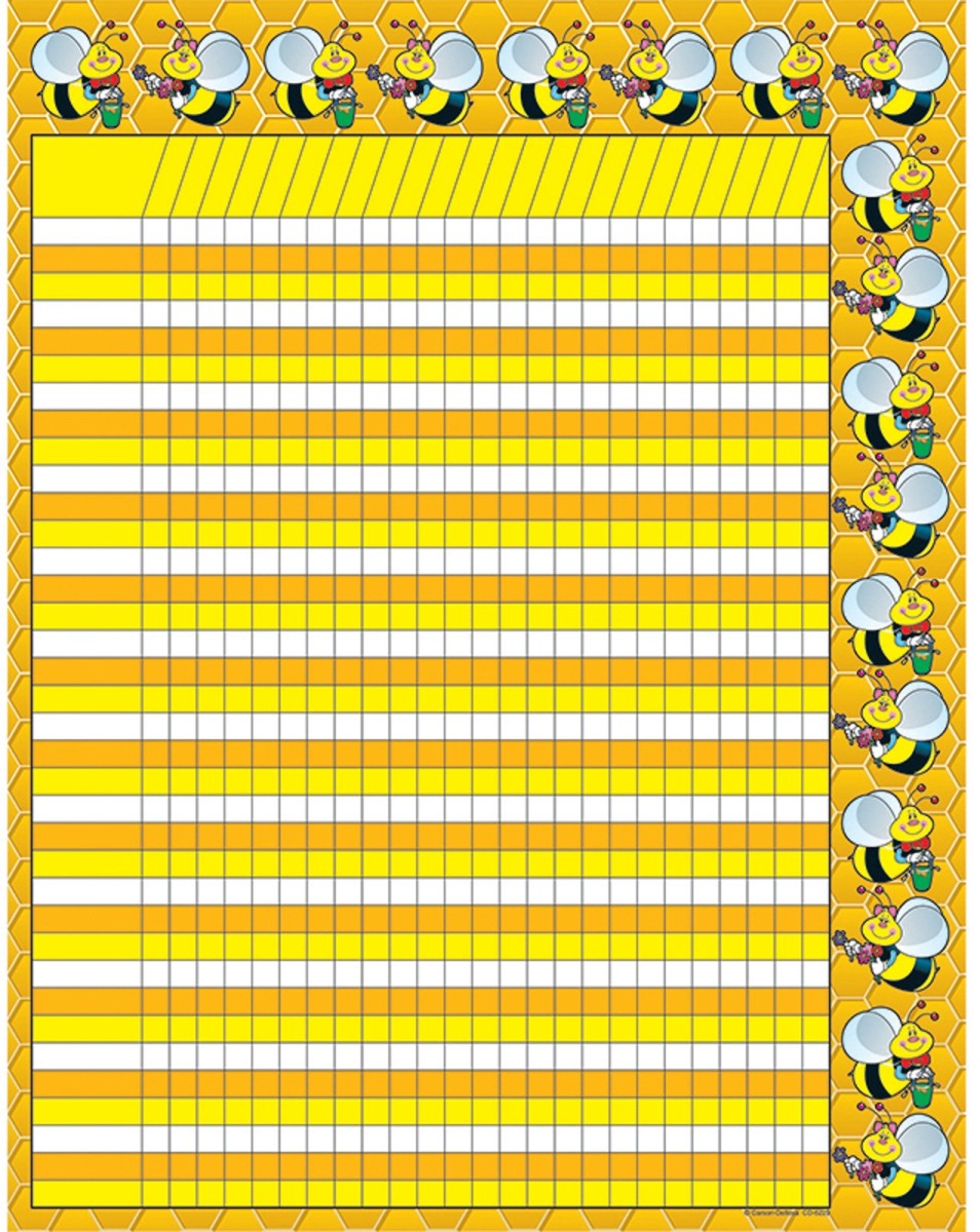 Carson Dellosa CD-6229-6 Incentive Chartlet Bees, 17 X 22 in. - 6 Each