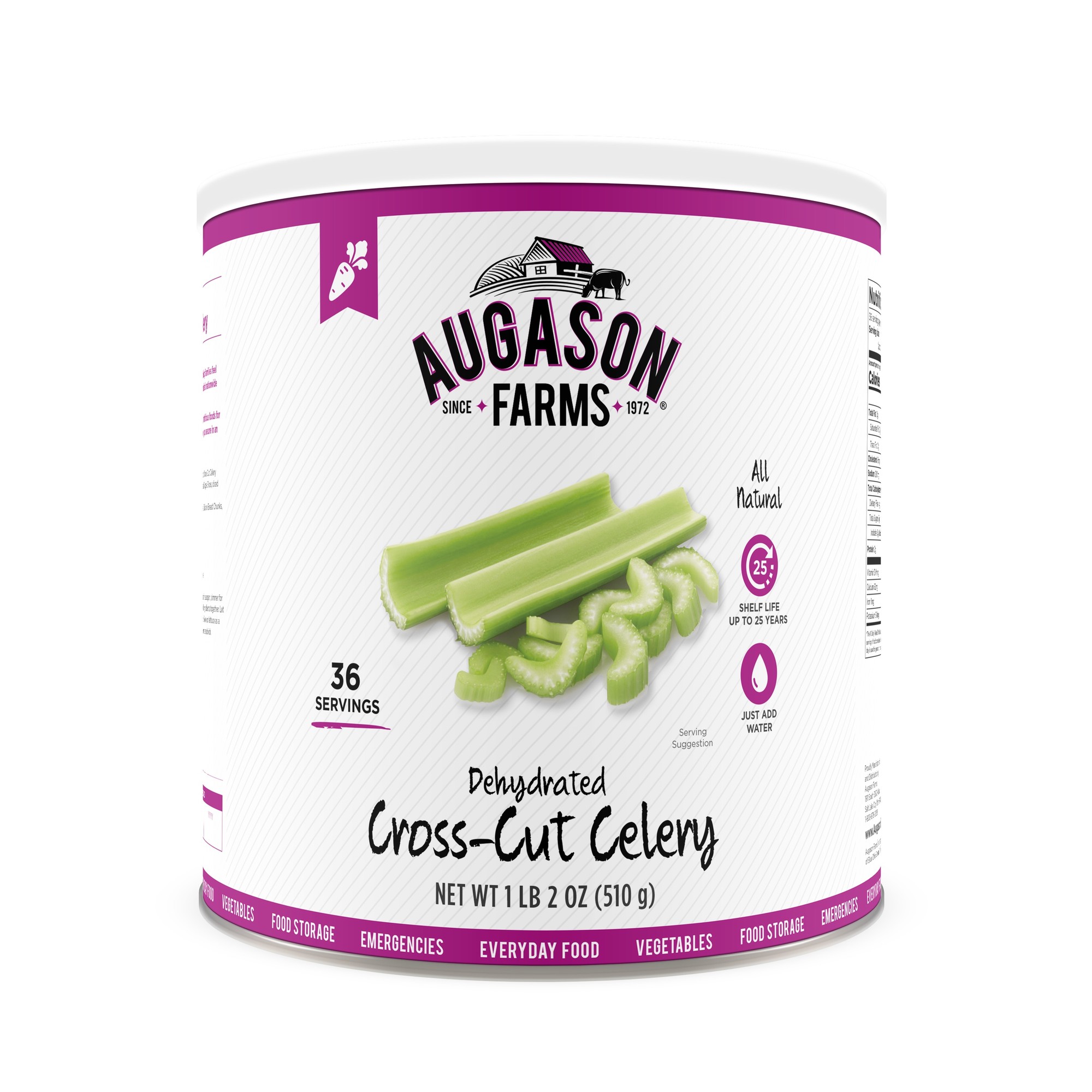 Augason Farms Gluten Free Dehydrated Cross Cut Celery - 18oz