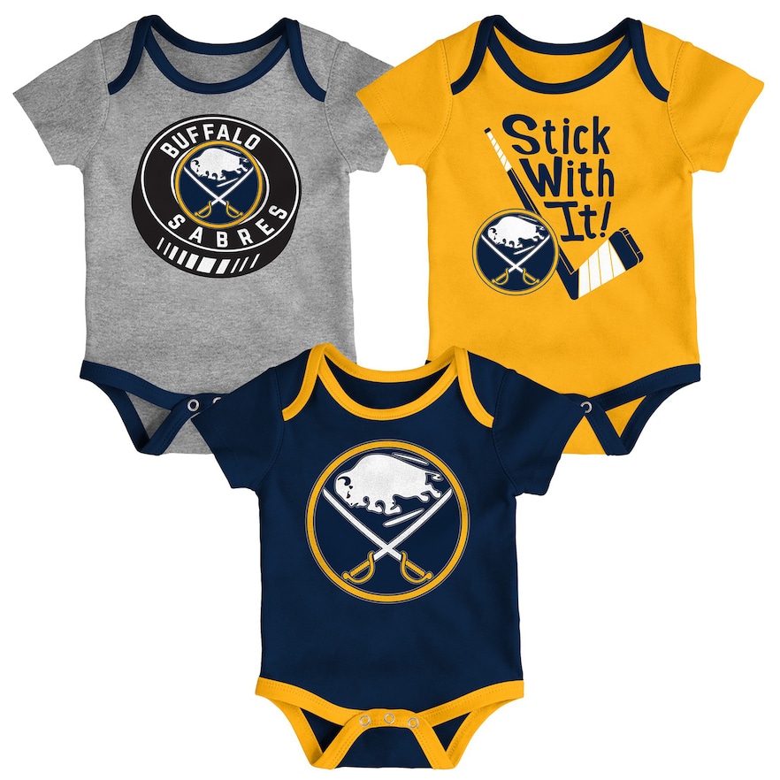 Baby Buffalo Sabres 3-Pack Cuddle & Play Bodysuits, Infant Boy's, Size: 3-6 Months, Blue