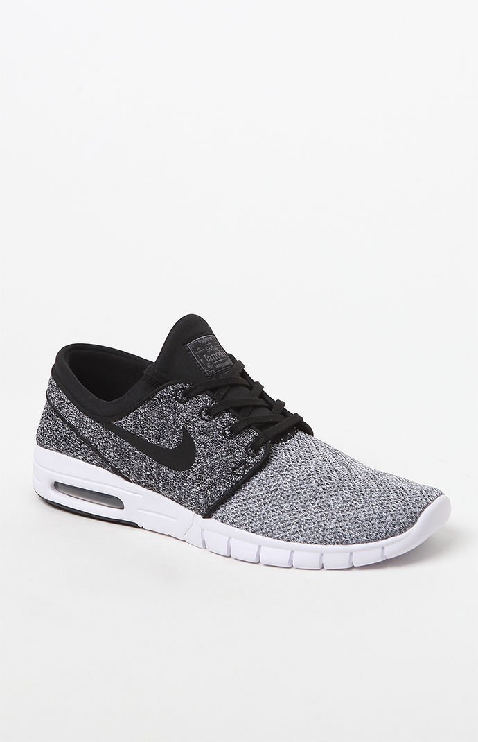Nike Stefan Janoski Max Grey/Black Men's Skateboarding Shoe Size 10