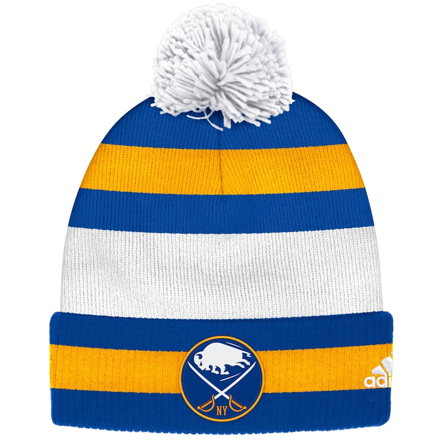 Men's Adidas Blue Buffalo Sabres 2018 Winter Classic Players Cuffed Pom Knit Hat