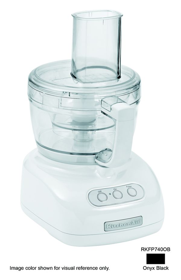KitchenAid Refurbished 9-Cup Food Processor W/ 2 Bowls in Black, RKFP740OB