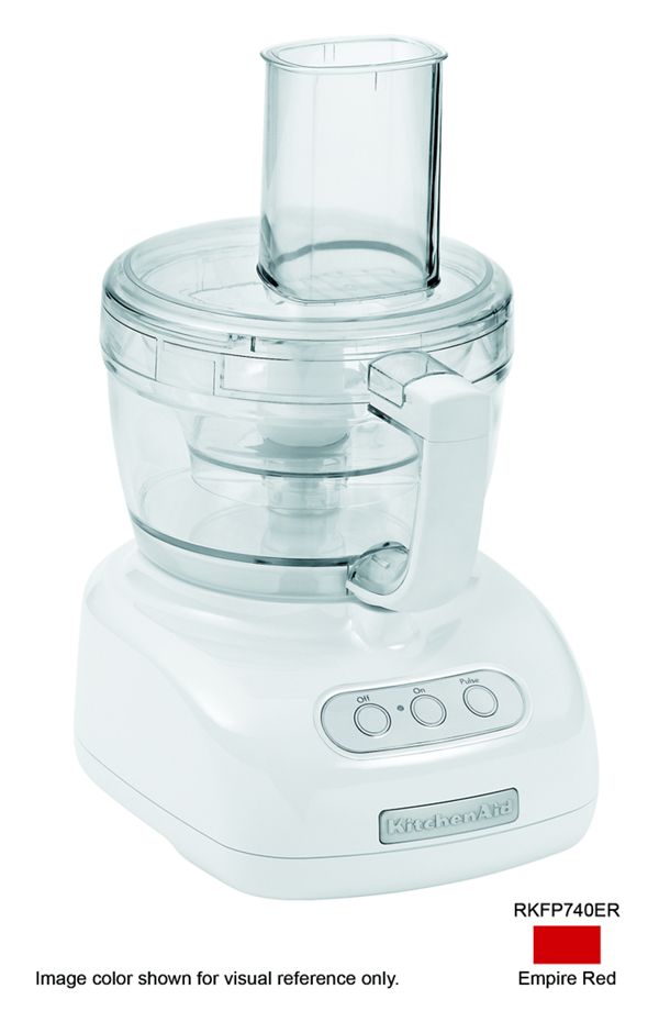KitchenAid Refurbished 9-Cup Food Processor W/ 2 Bowls in Red, RKFP740ER