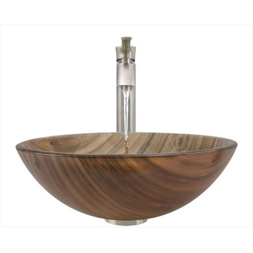 MR Direct 628 Vessel Sink Ensemble with a Brushed Nickel Finish 726 Faucet  Pop-up Drain  and Sink Ring.