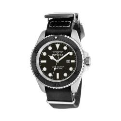 Men's Invicta Pro Diver 17579 Black Leather/Silver/Ivory