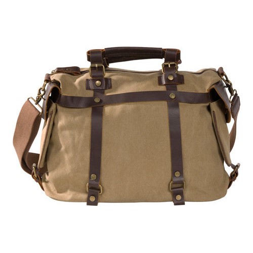 Laurex Unisex Canvas Duffle Bag with Leather Trim 1229