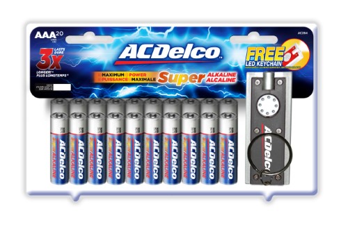 ACDelco AAA LR03 1.5V Super Alkaline Batteries, 20 Count