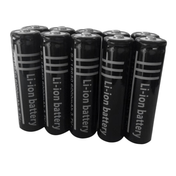 Black Universal 18650 6000mah 3.7v Li-ion Rechargeable Battery (Box of 10) (Battery)