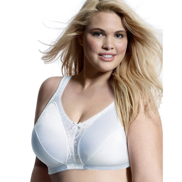 Comfort Women's White Strap Lace Wirefree Minimizer Bra